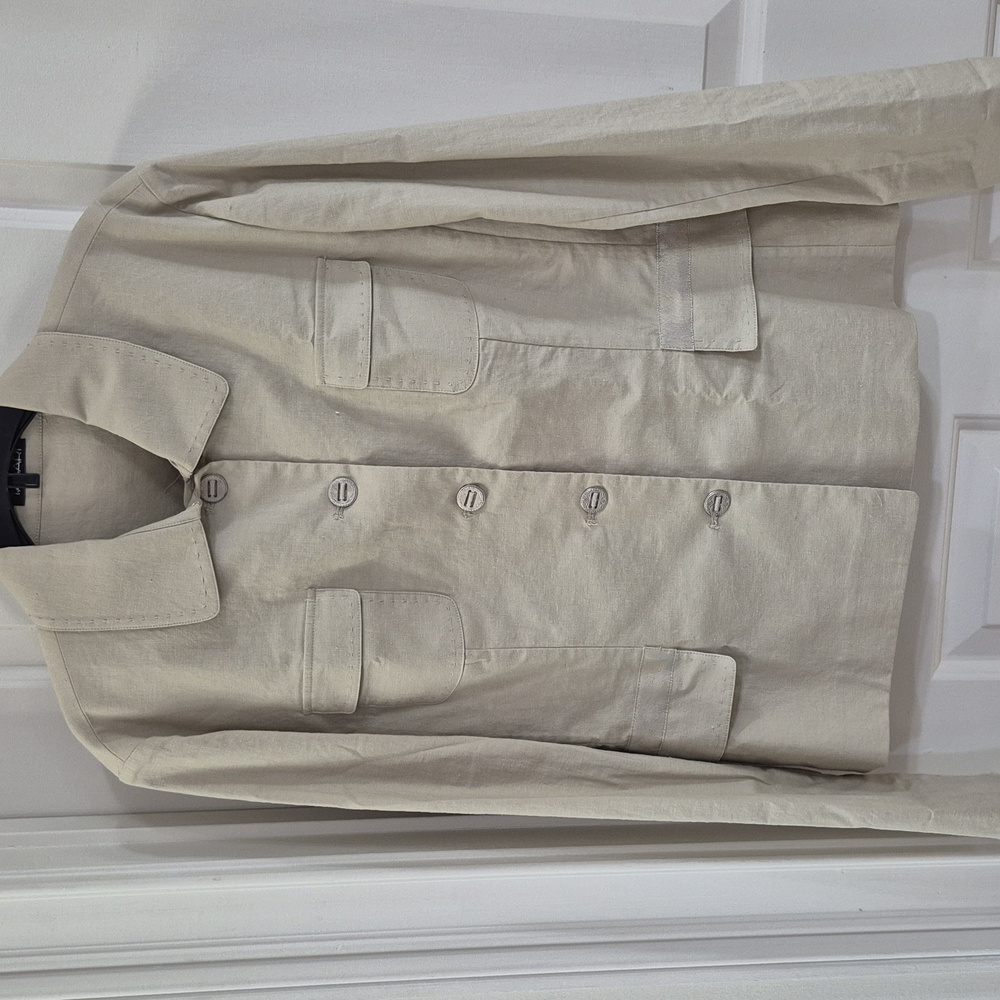 Tahari Linen Khaki Pantsuit 10 NWT